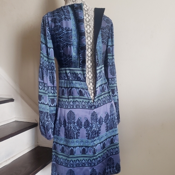 Nanette Lepore Bohemian Lace Up Silk Dress. - Picture 9 of 12